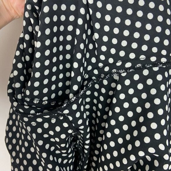 Donna Morgan Black White Polka Dot Print Jumpsuit Tie Waist Size 6 V-Neck Boho - Picture 9 of 9